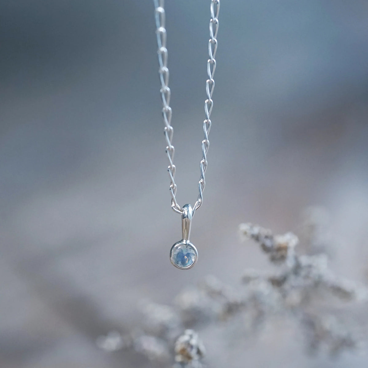Dainty Rainbow Moonstone Necklace