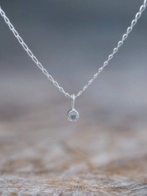 Dainty Rainbow Moonstone Necklace in Sterling Silver