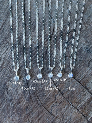 Dainty Rainbow Moonstone Necklaces
