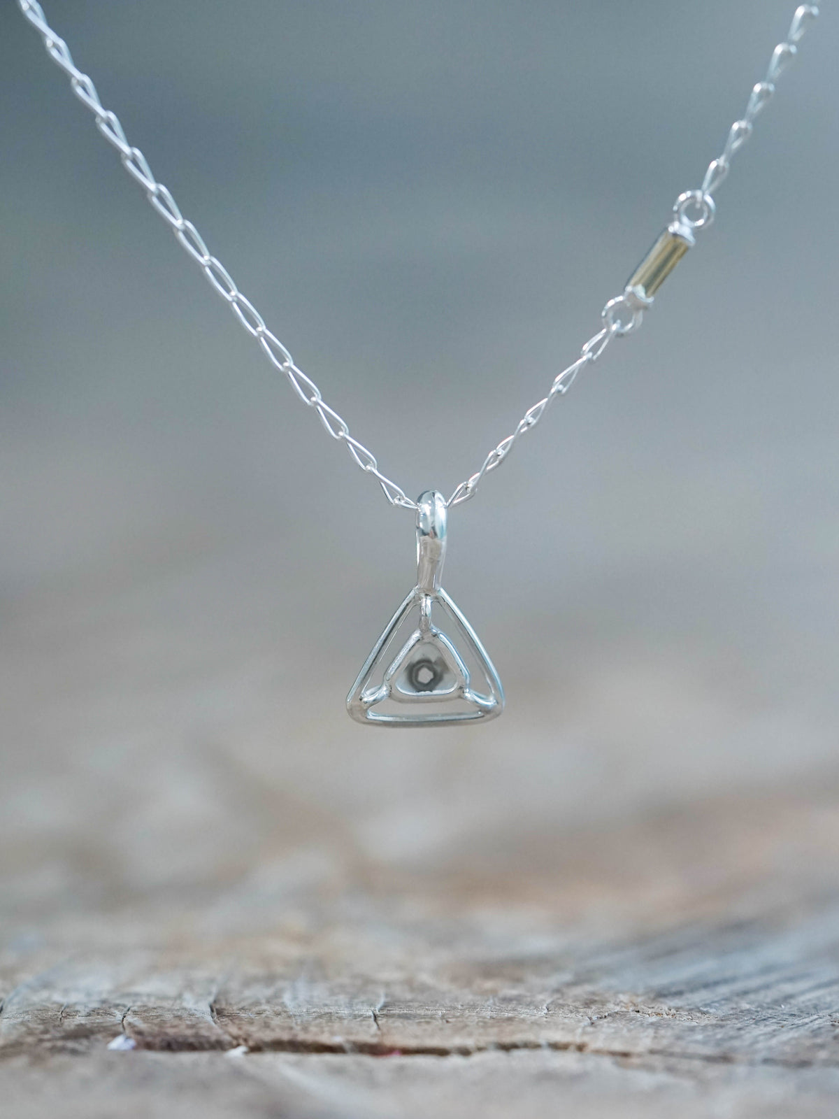 Diamond Slice and Citrine Necklace in Silver