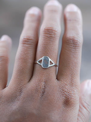 Diamond Split Shank Engagement Ring in Silver 