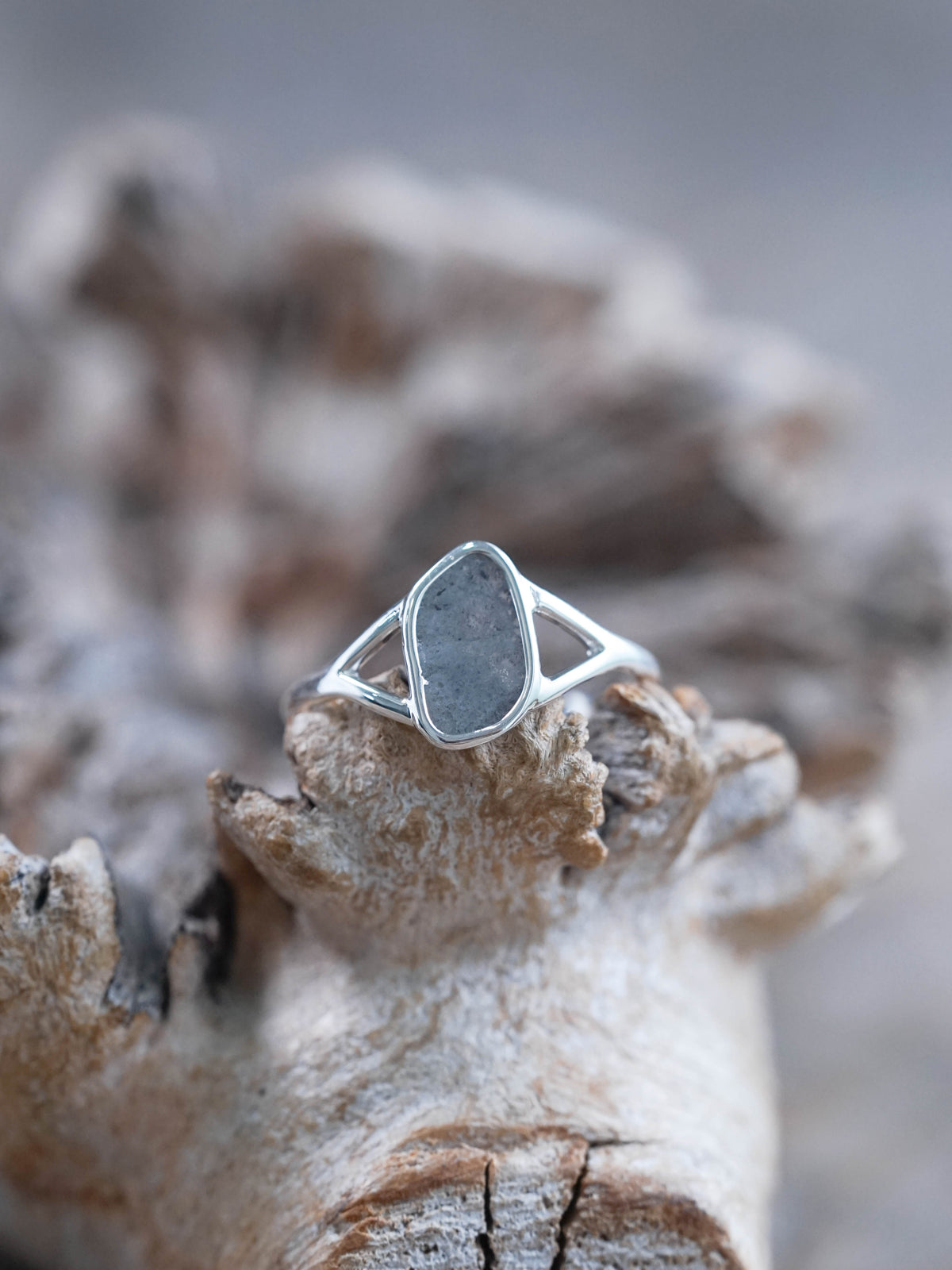 Diamond Split Shank Ring Recycled Sterling Silver 