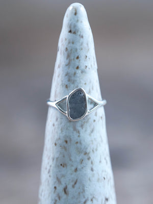 Diamond Split Shank Ring Sterling Silver 