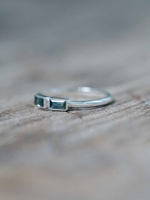 Double Bicolor Sapphire Ring - size 5