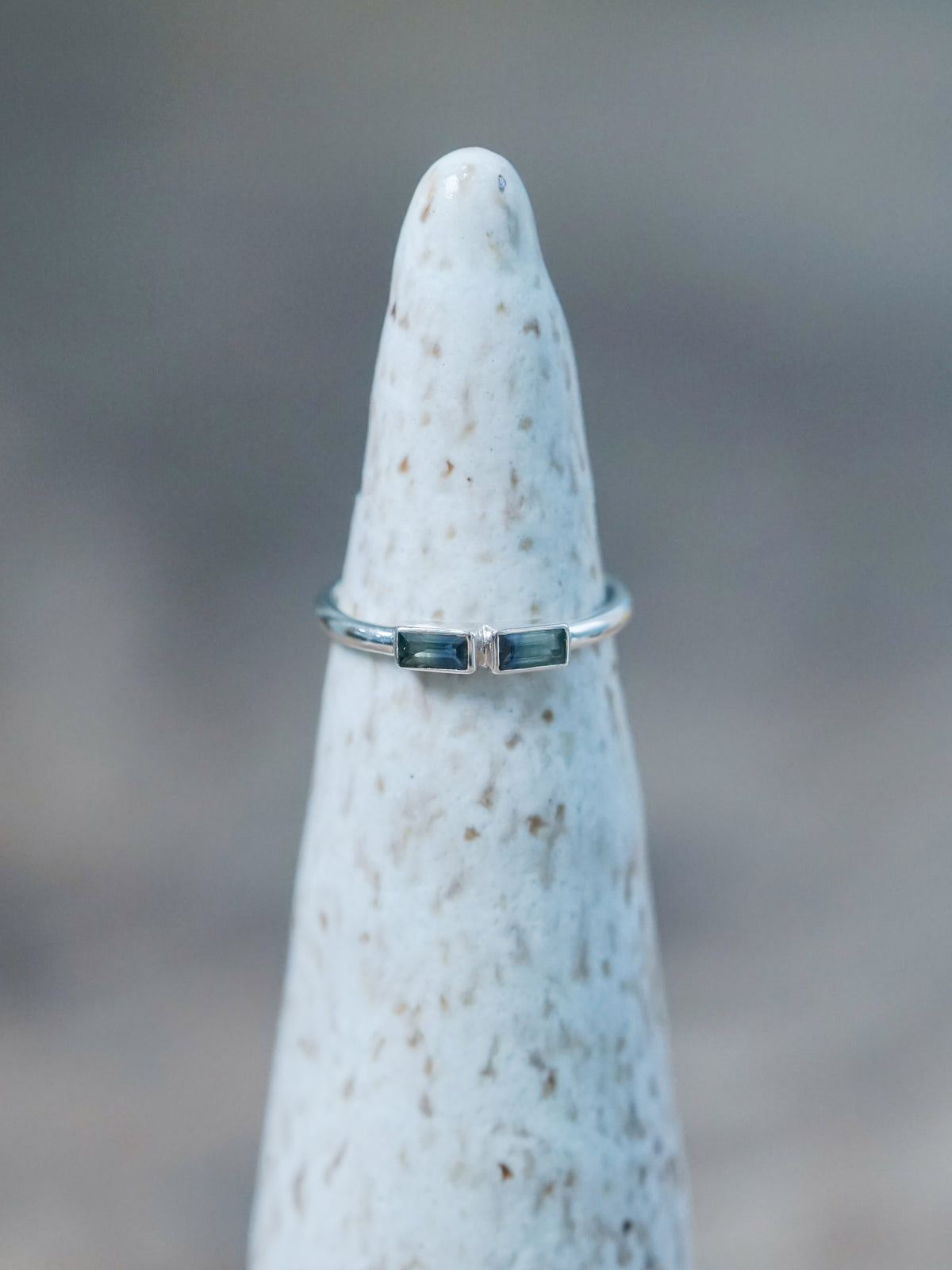 Double Bicolor Sapphire Ring - size 5