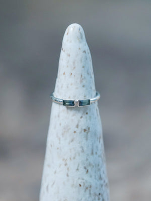 Double Bicolor Sapphire Ring - size 5