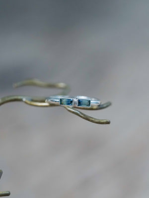 Double Bicolor Sapphire Ring - size 5