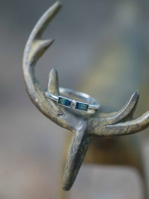 Double Bicolor Sapphire Ring - size 5