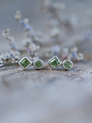 Double Green Tourmaline Earrings