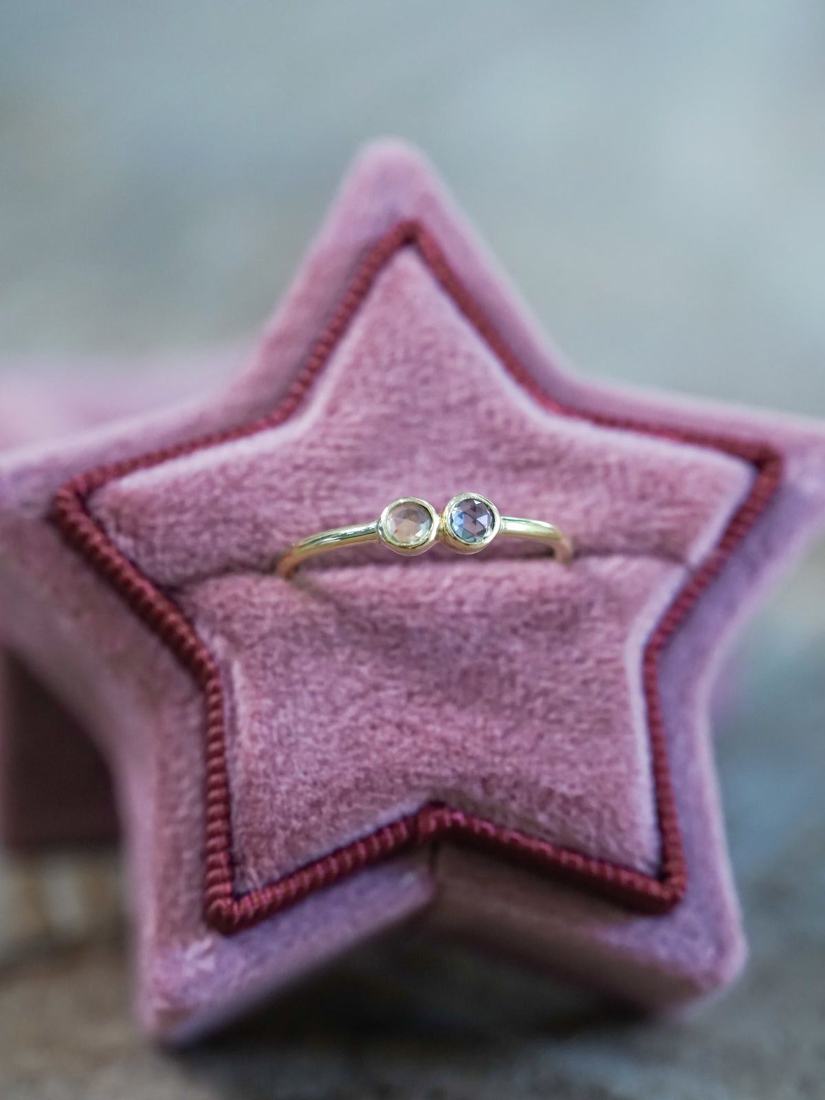 Double Rose Cut Sapphire Ring in Gold - Size 5.5 - Gardens of the Sun | Ethical Jewelry
