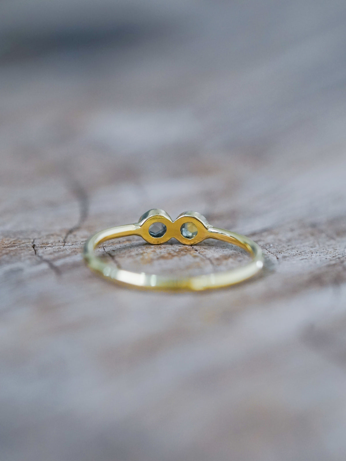 Double Rose Cut Sapphire Ring in Gold - Size 5.5 - Gardens of the Sun | Ethical Jewelry