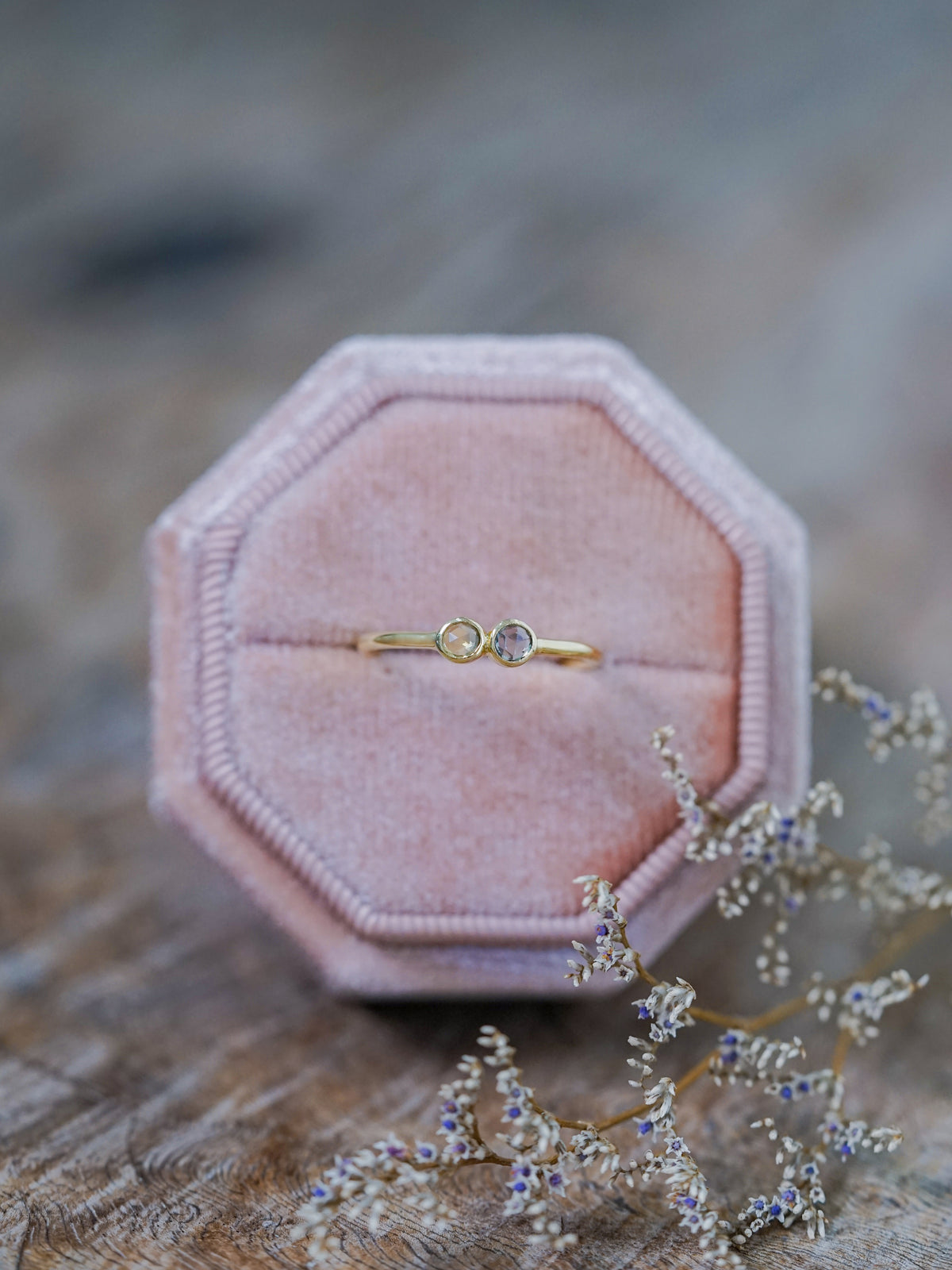 Double Rose Cut Sapphire Ring in Gold - Size 5.5 - Gardens of the Sun | Ethical Jewelry