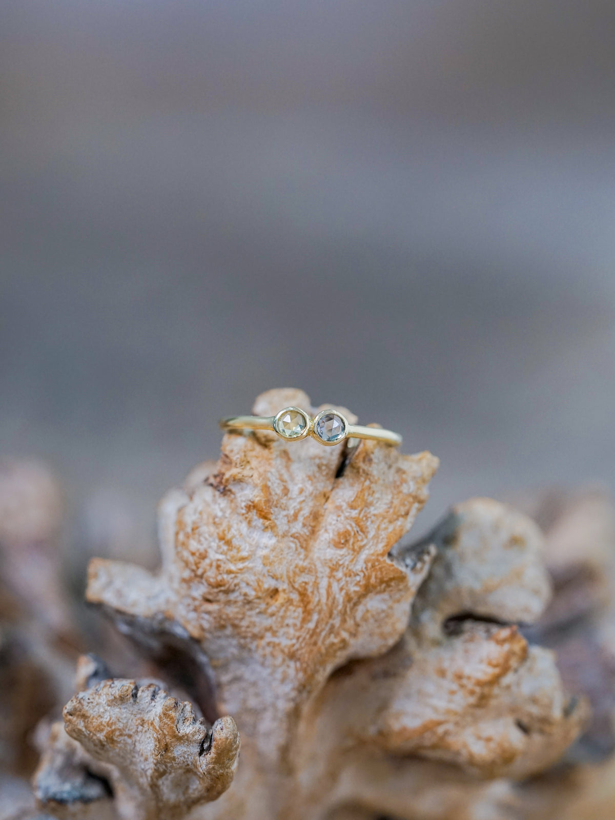 Double Rose Cut Sapphire Ring in Gold - Size 5.5 - Gardens of the Sun | Ethical Jewelry