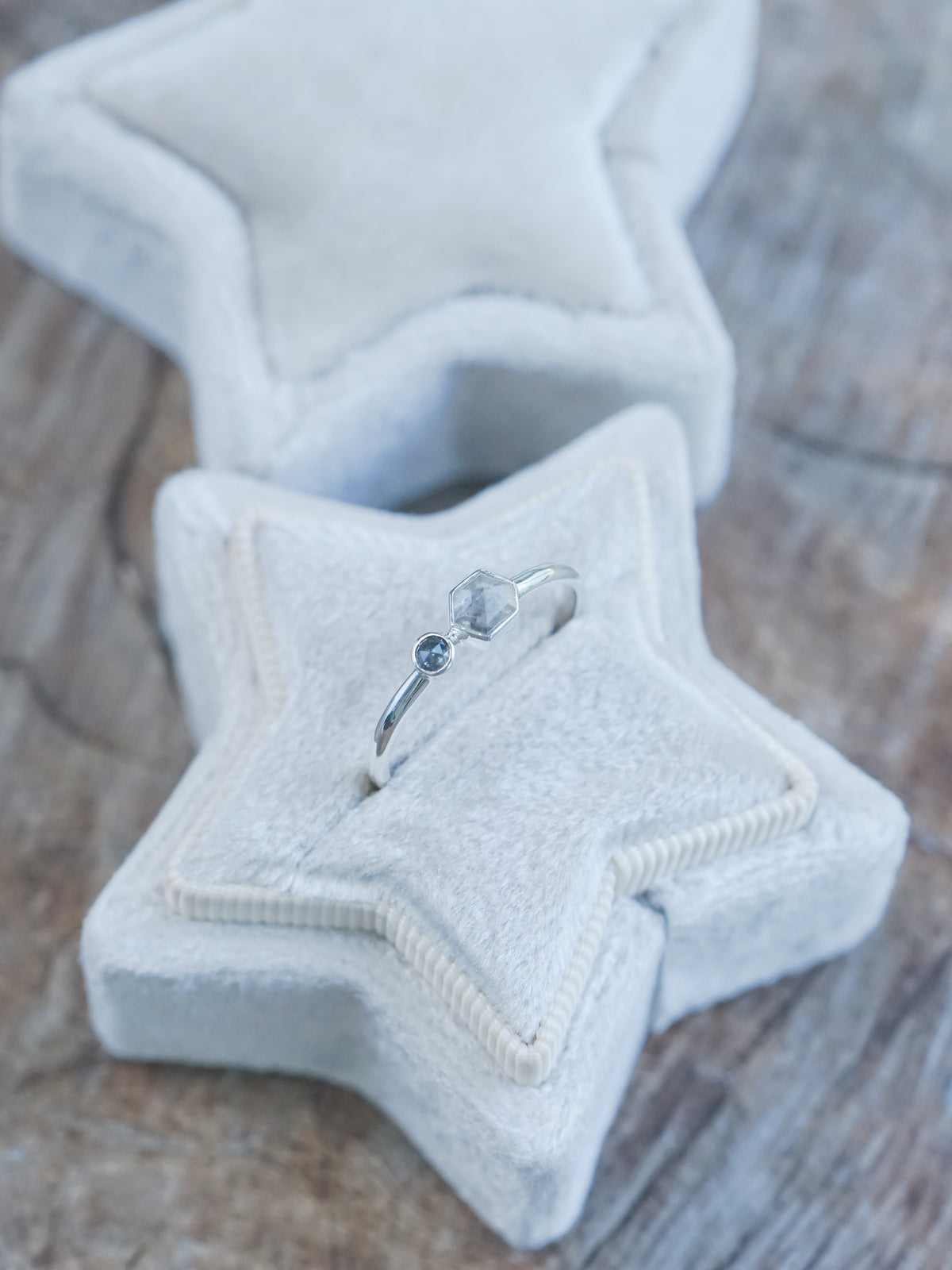 Double Salt and Pepper Diamond Ring - Gardens of the Sun | Ethical Jewelry