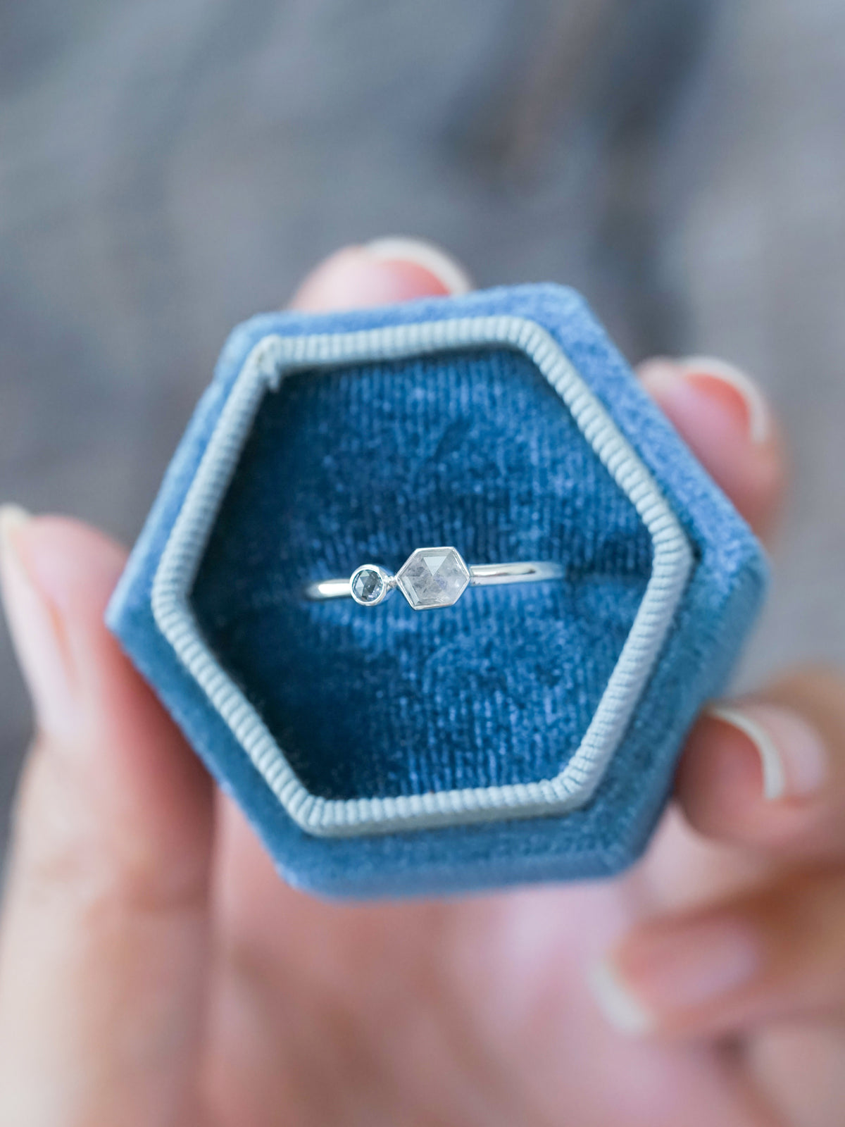 Double Salt and Pepper Diamond Ring - Gardens of the Sun | Ethical Jewelry