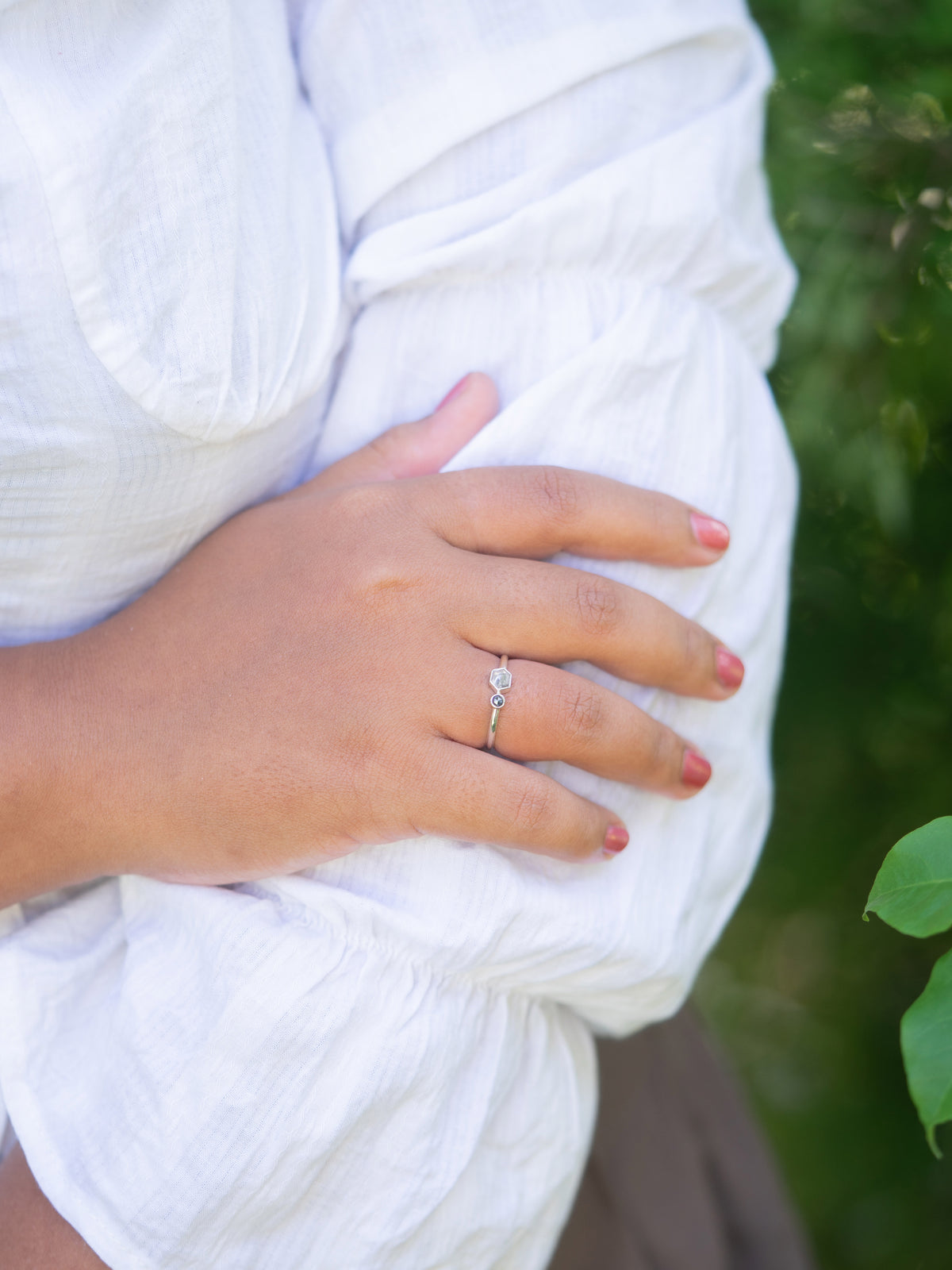 Double Salt and Pepper Diamond Ring - Gardens of the Sun | Ethical Jewelry