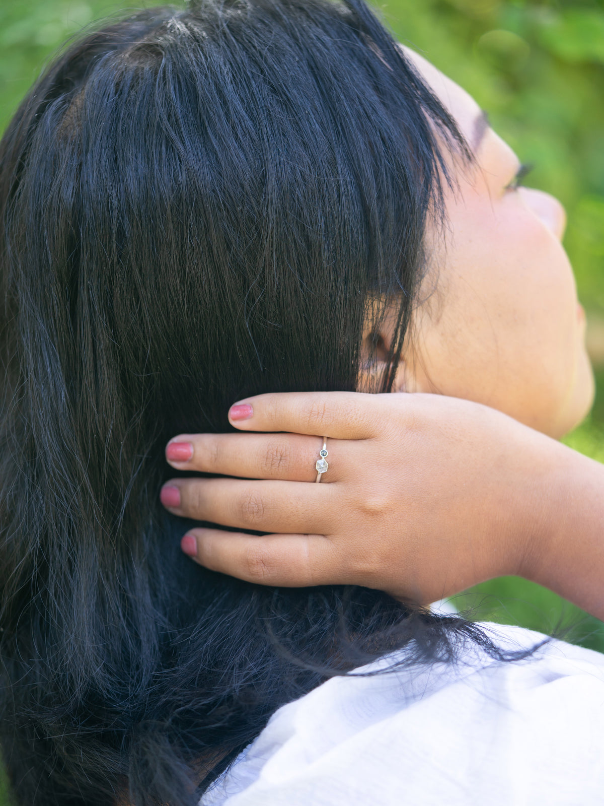 Double Salt and Pepper Diamond Ring - Gardens of the Sun | Ethical Jewelry