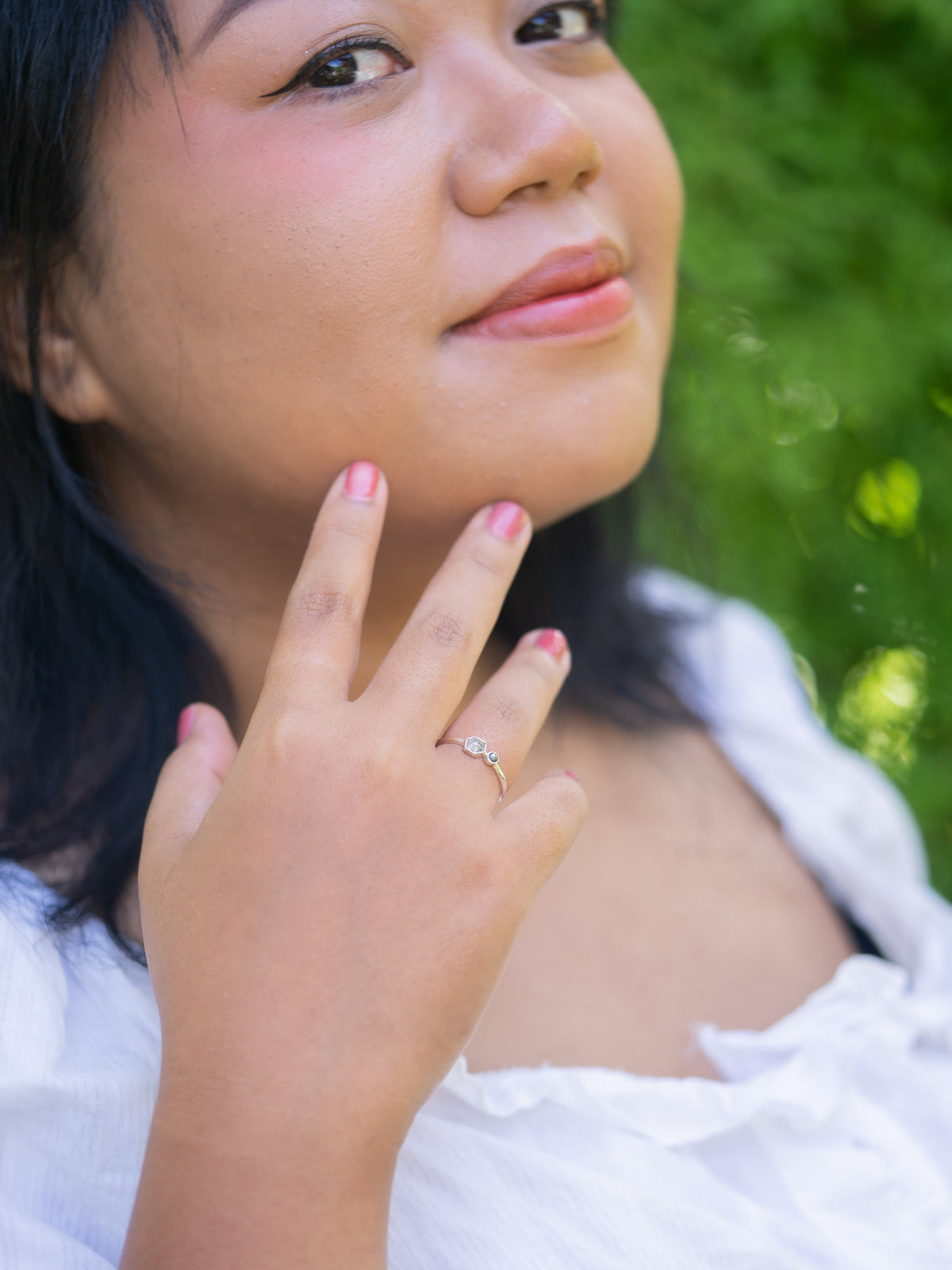 Double Salt and Pepper Diamond Ring - Gardens of the Sun | Ethical Jewelry