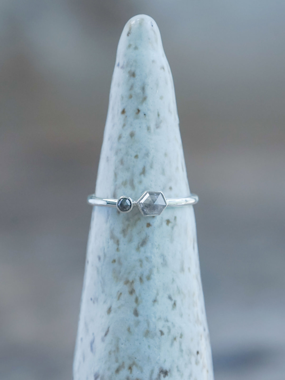 Double Salt and Pepper Diamond Ring - Gardens of the Sun | Ethical Jewelry