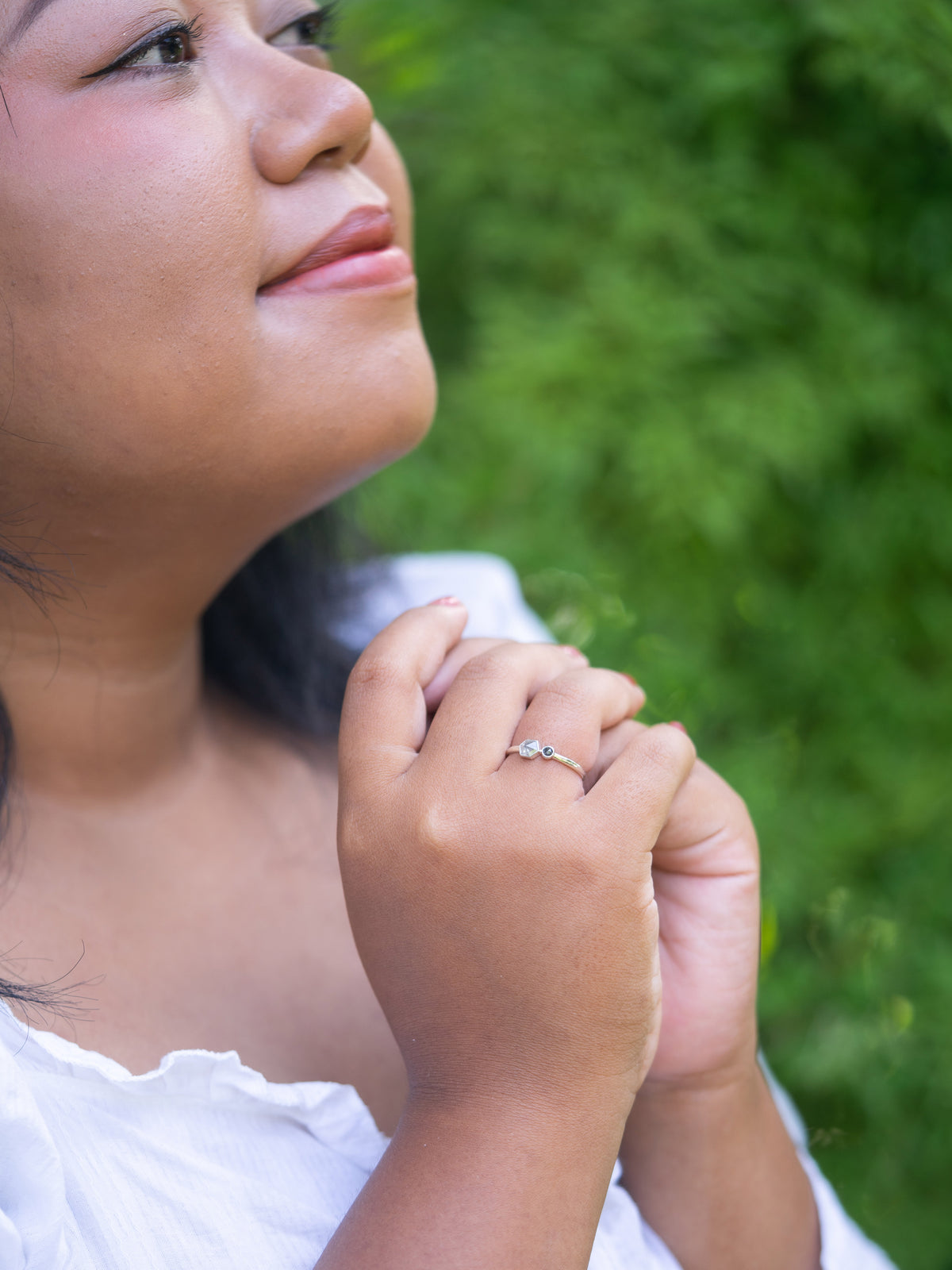 Double Salt and Pepper Diamond Ring - Gardens of the Sun | Ethical Jewelry