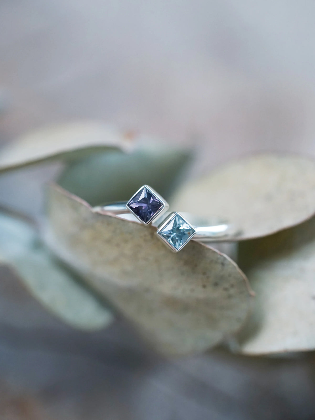 Open Square Sapphire Ring