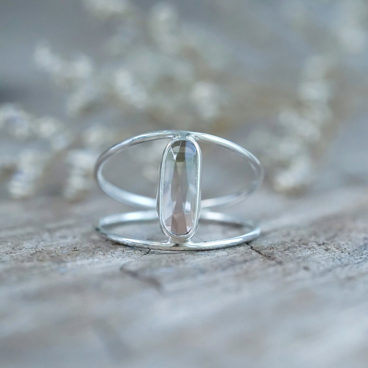 Double Band Watermelon Tourmaline Ring - Size 9