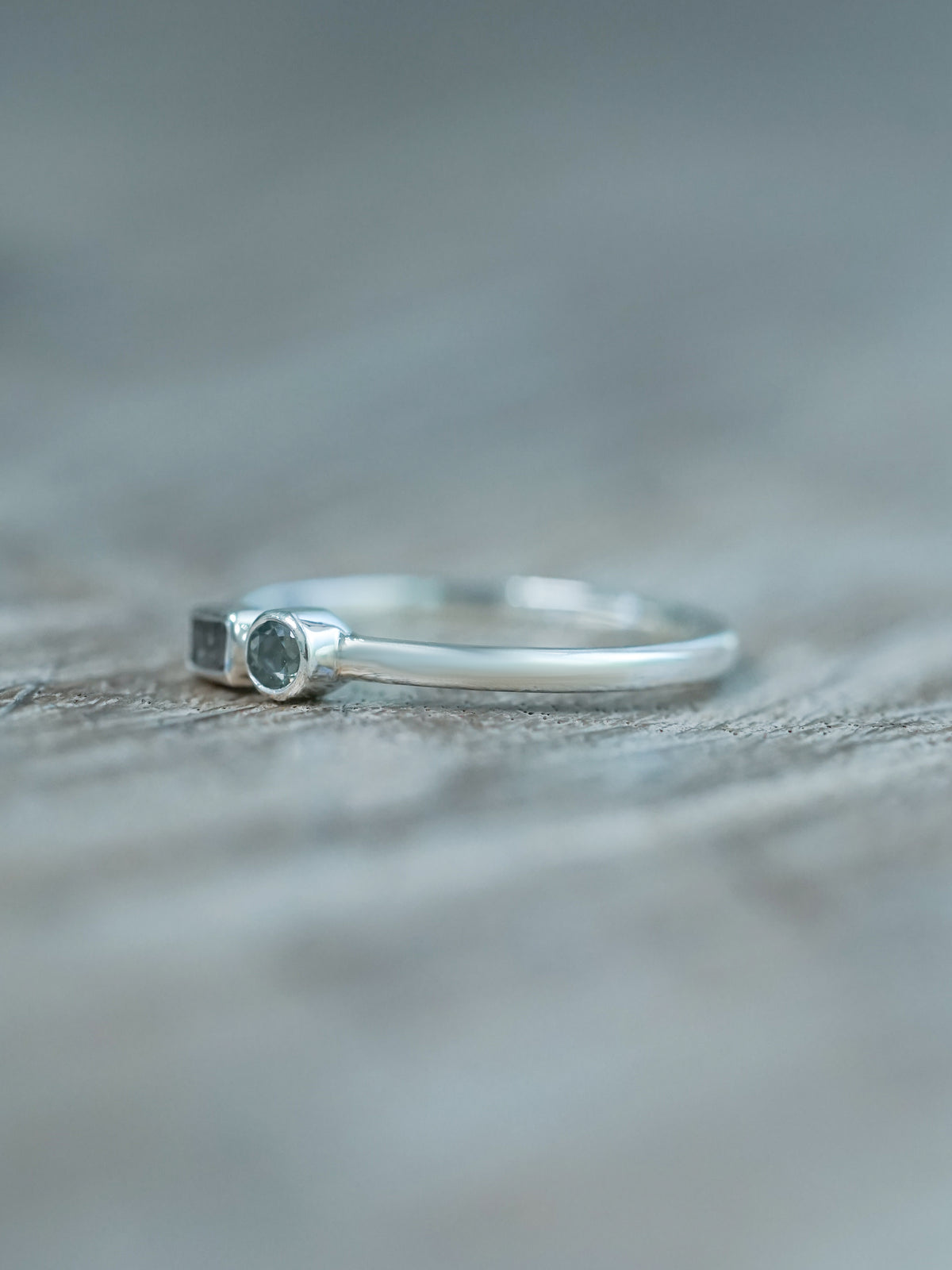 Double Sapphire Ring in Silver