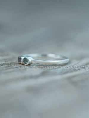 Double Sapphire Ring in Silver