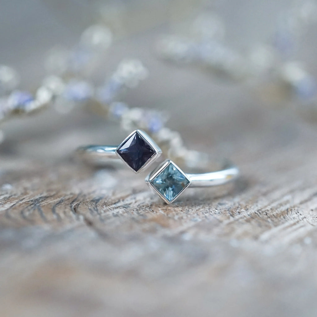 Double Square Sapphire Ring