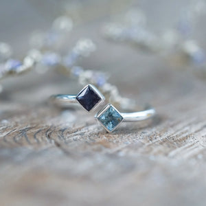 Double Square Sapphire Ring