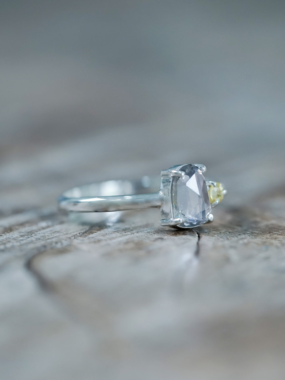 Rose Cut Montana Sapphire Ring - Gardens of the Sun | Ethical Jewelry