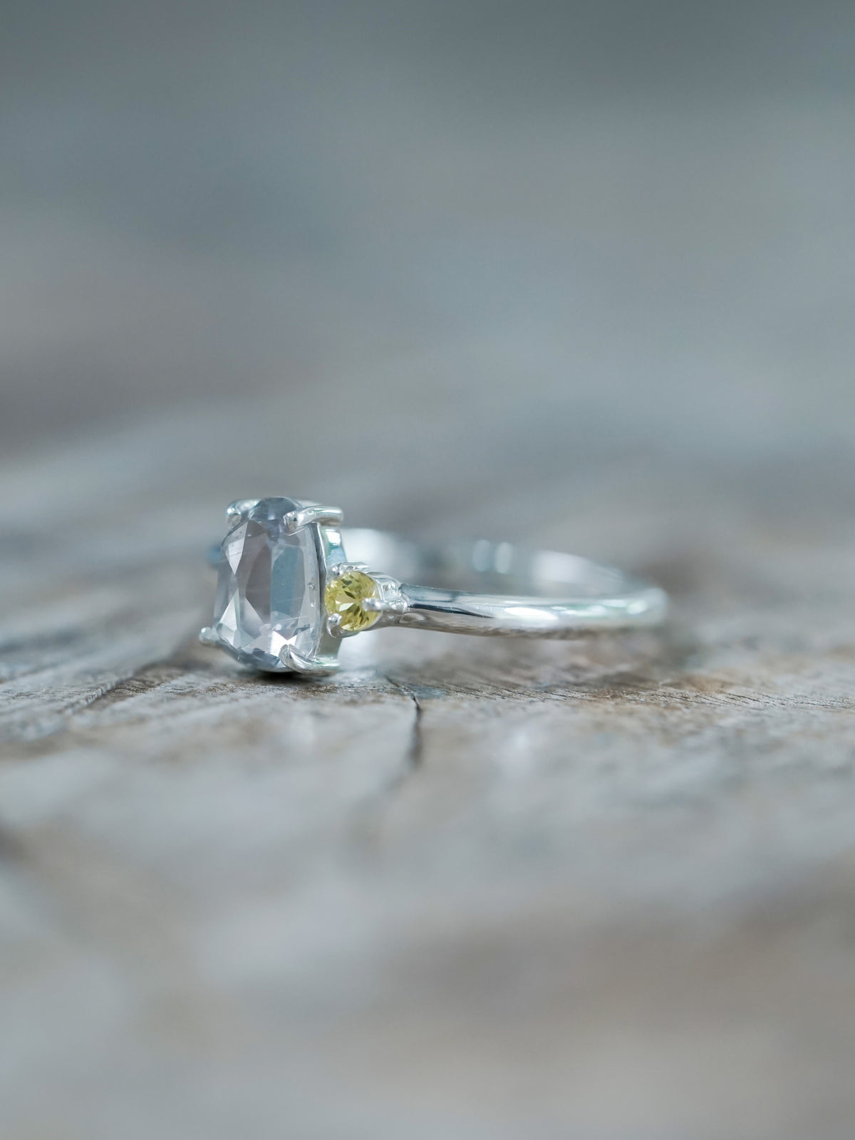 Rose Cut Montana Sapphire Ring - Gardens of the Sun | Ethical Jewelry