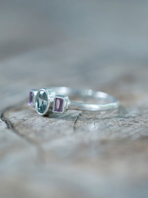 Pink and Blue Sapphire Ring - Gardens of the Sun | Ethical Jewelry