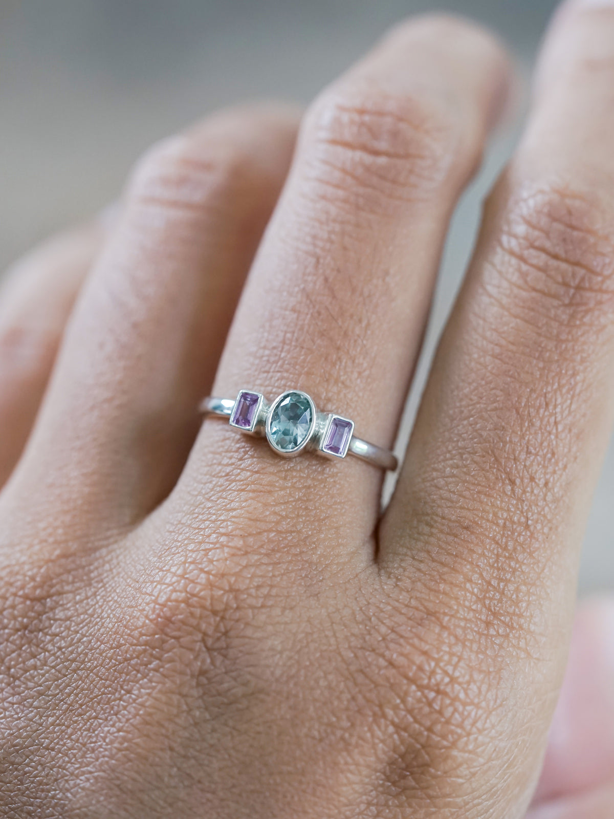 Pink and Blue Sapphire Ring - Gardens of the Sun | Ethical Jewelry