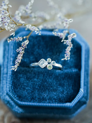 Diamond and Peridot Ring - Gardens of the Sun | Ethical Jewelry