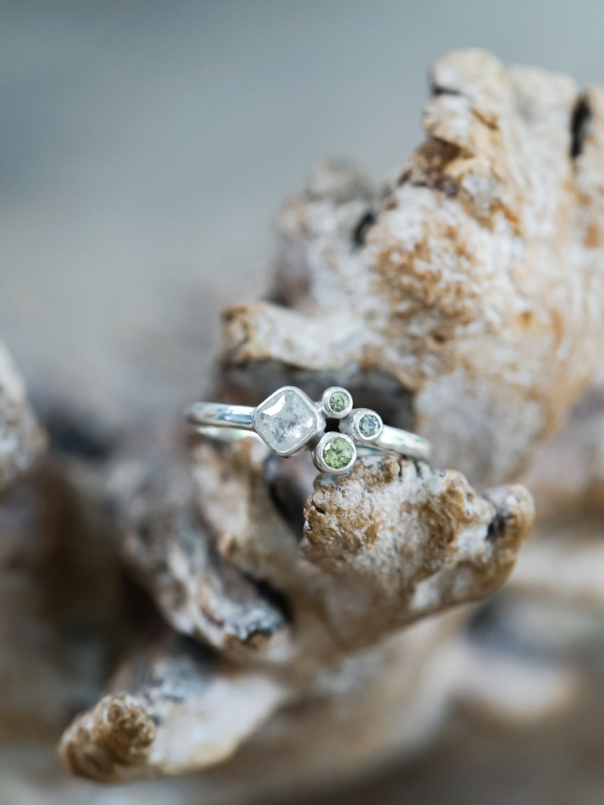 Diamond and Peridot Ring - Gardens of the Sun | Ethical Jewelry