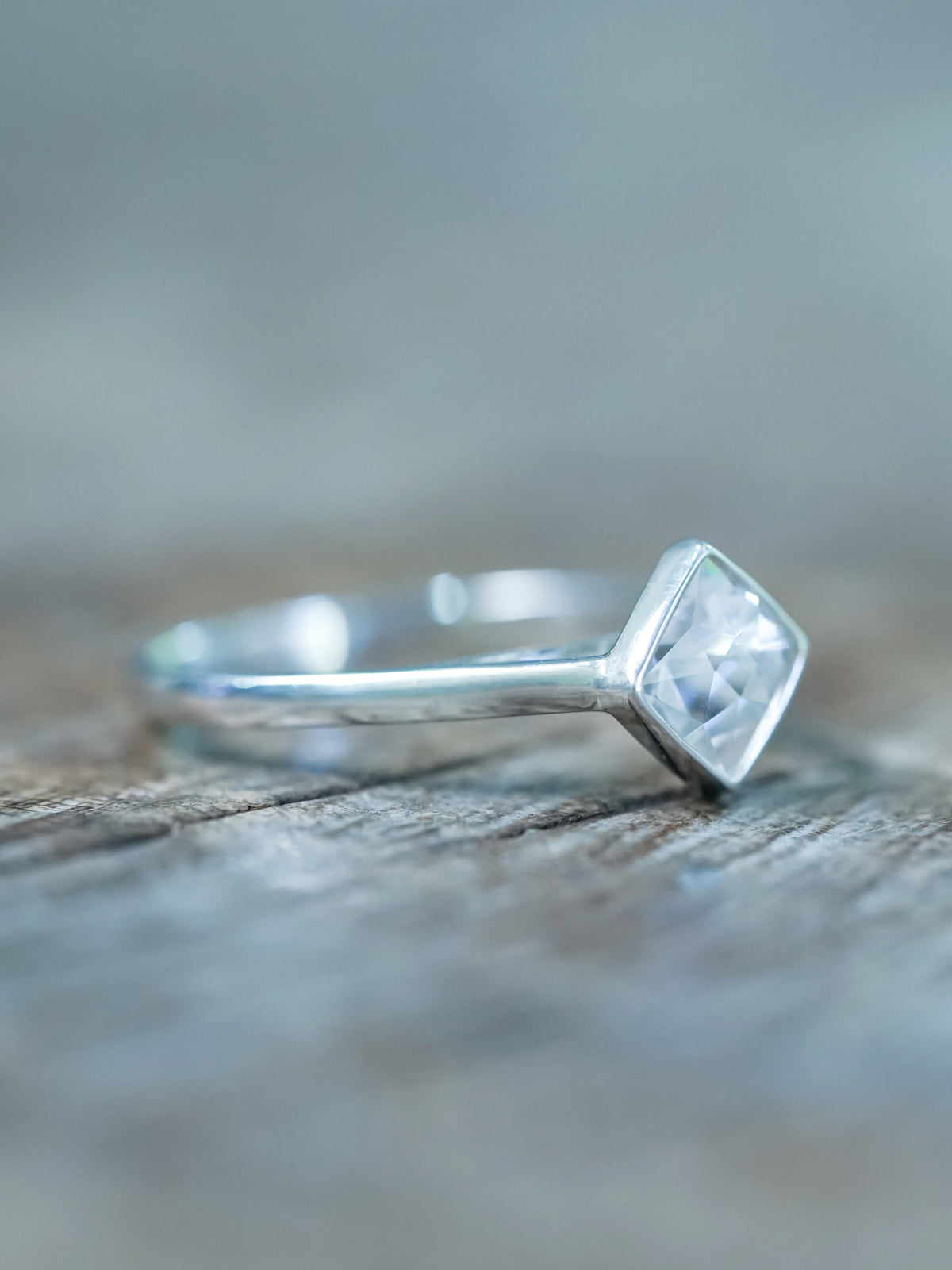Square Danburite Ring - Gardens of the Sun | Ethical Jewelry