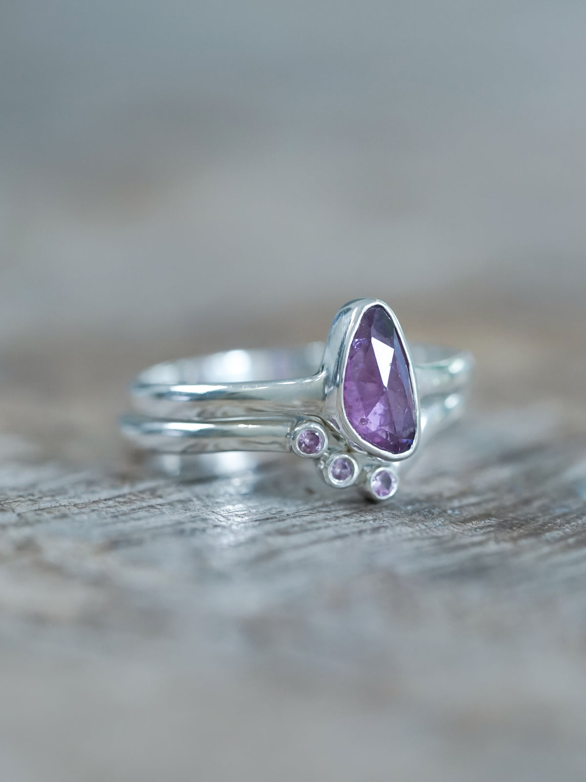 Pink Sapphire Ring Set - Gardens of the Sun | Ethical Jewelry