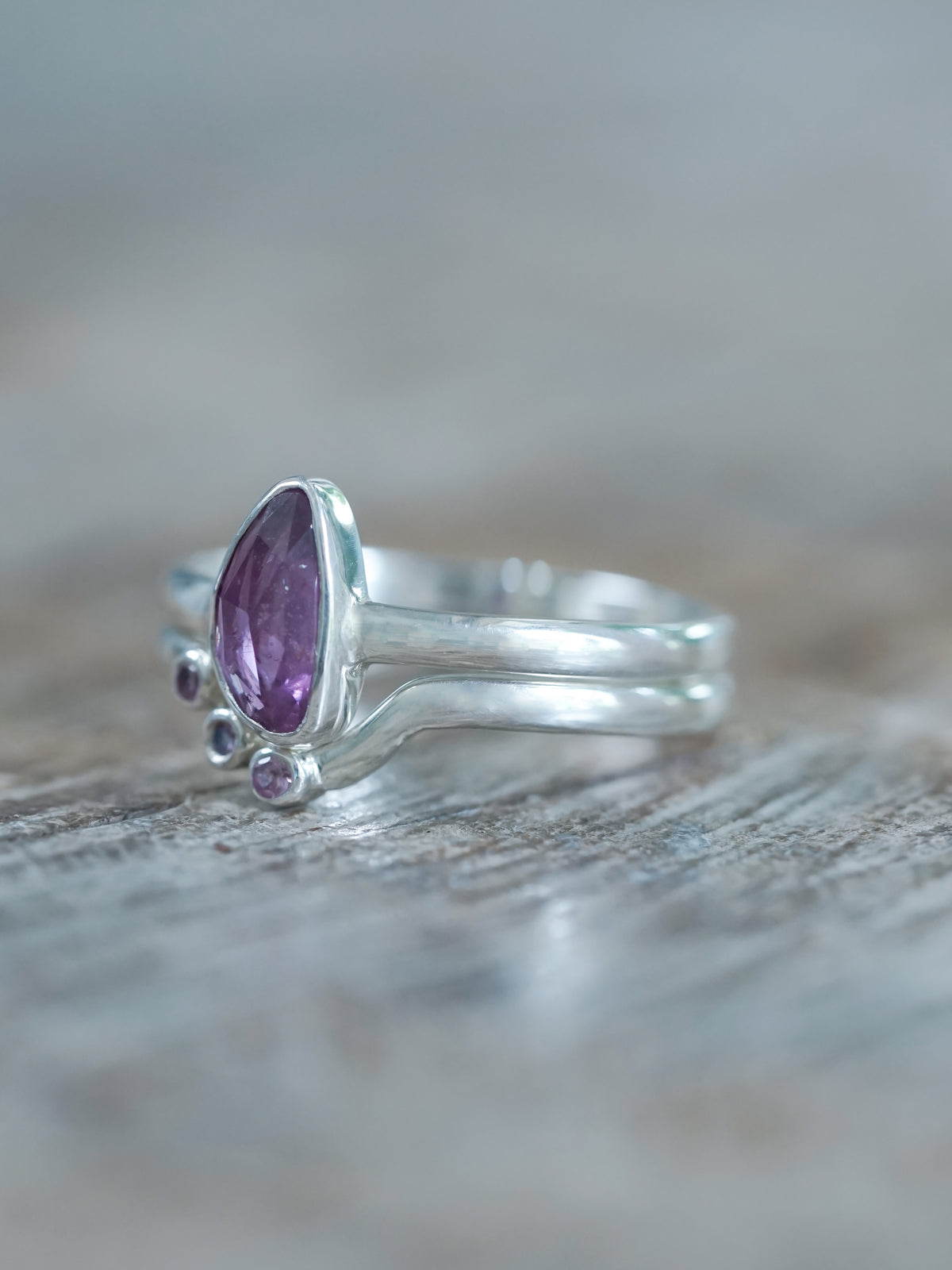 Pink Sapphire Ring Set - Gardens of the Sun | Ethical Jewelry