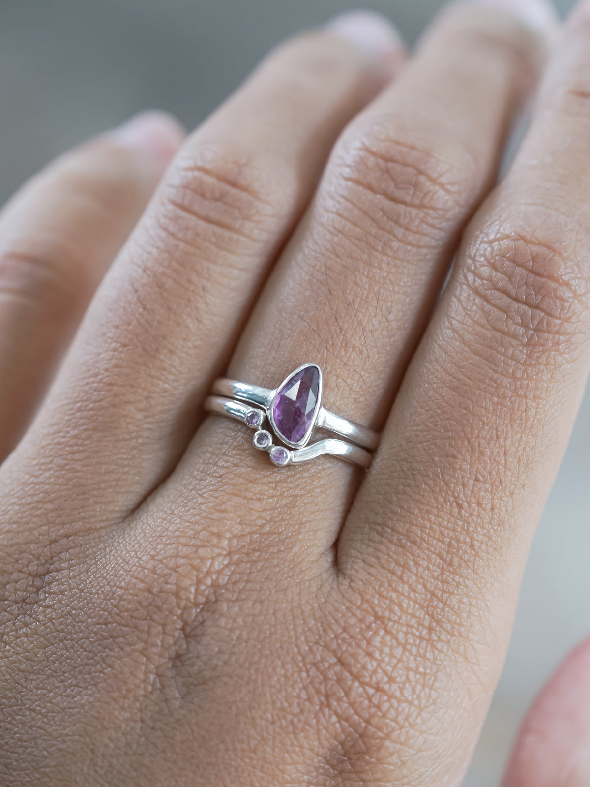 Pink Sapphire Ring Set - Gardens of the Sun | Ethical Jewelry