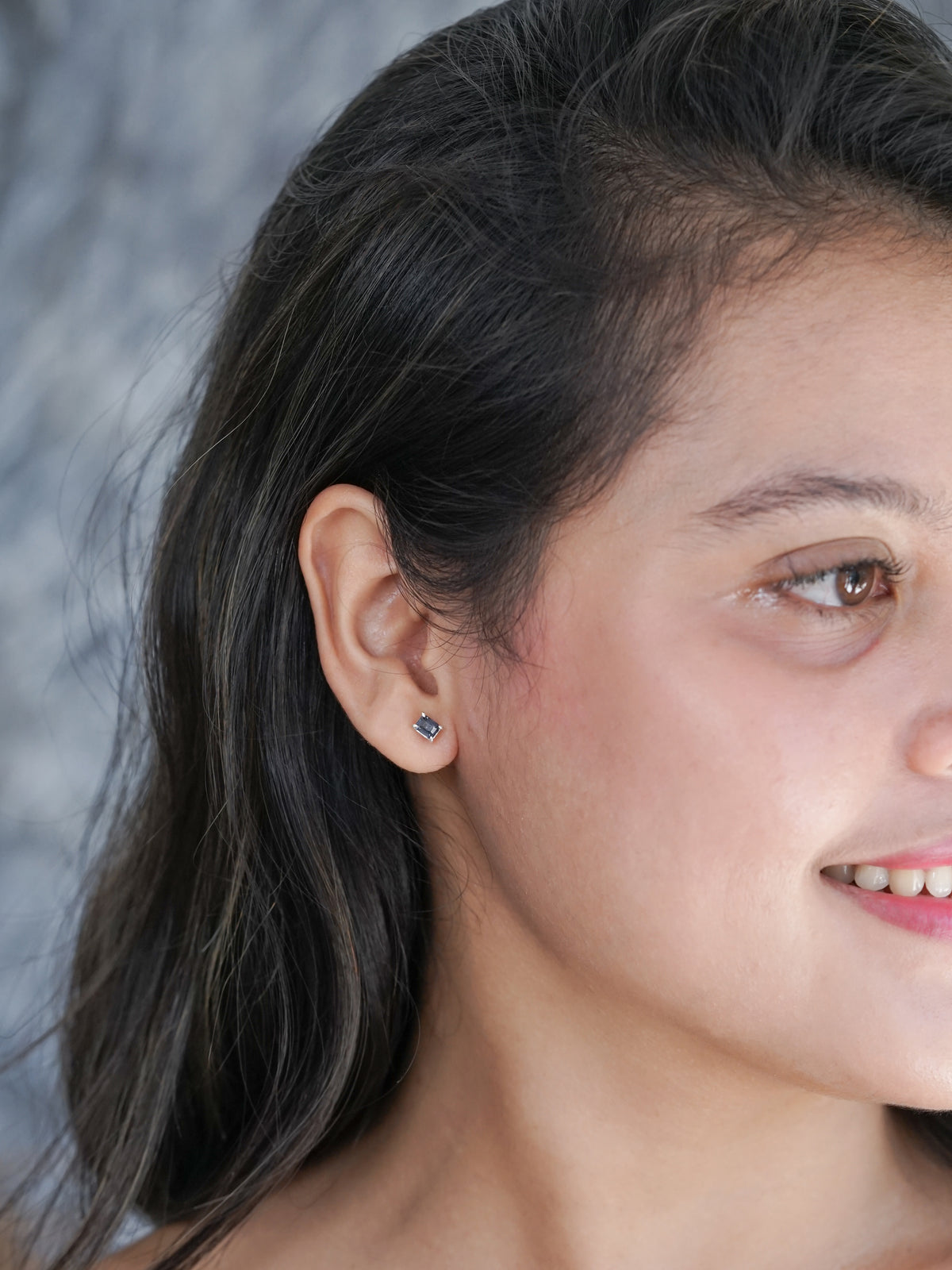 Emerald Cut Purple Spinel Earrings - Gardens of the Sun | Ethical Jewelry