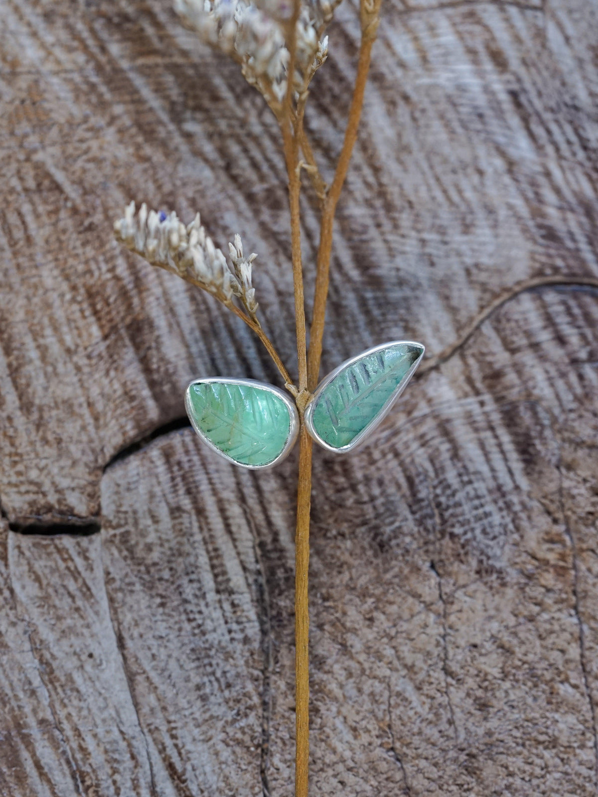 Emerald Leaf Earrings - Gardens of the Sun | Ethical Jewelry