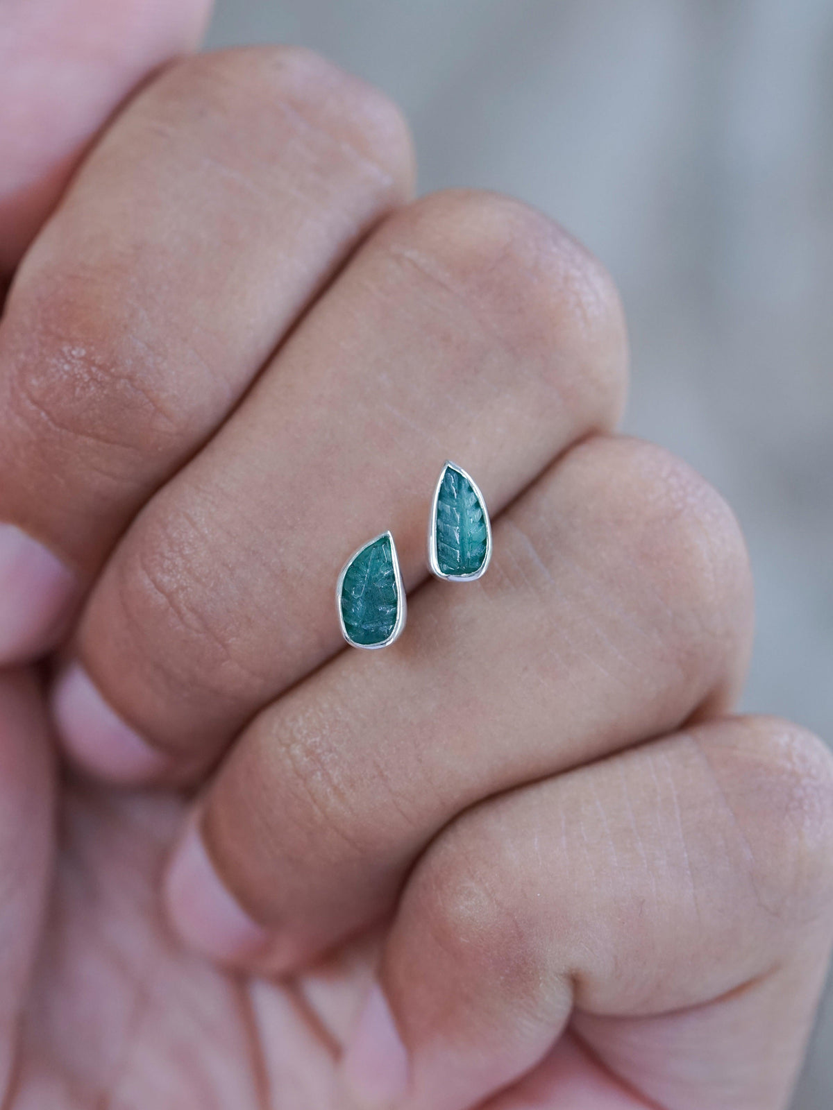 Emerald Leaf Earrings - Gardens of the Sun | Ethical Jewelry