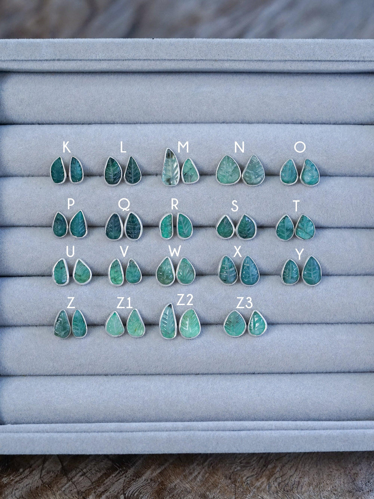 Emerald Leaf Earrings - Gardens of the Sun | Ethical Jewelry