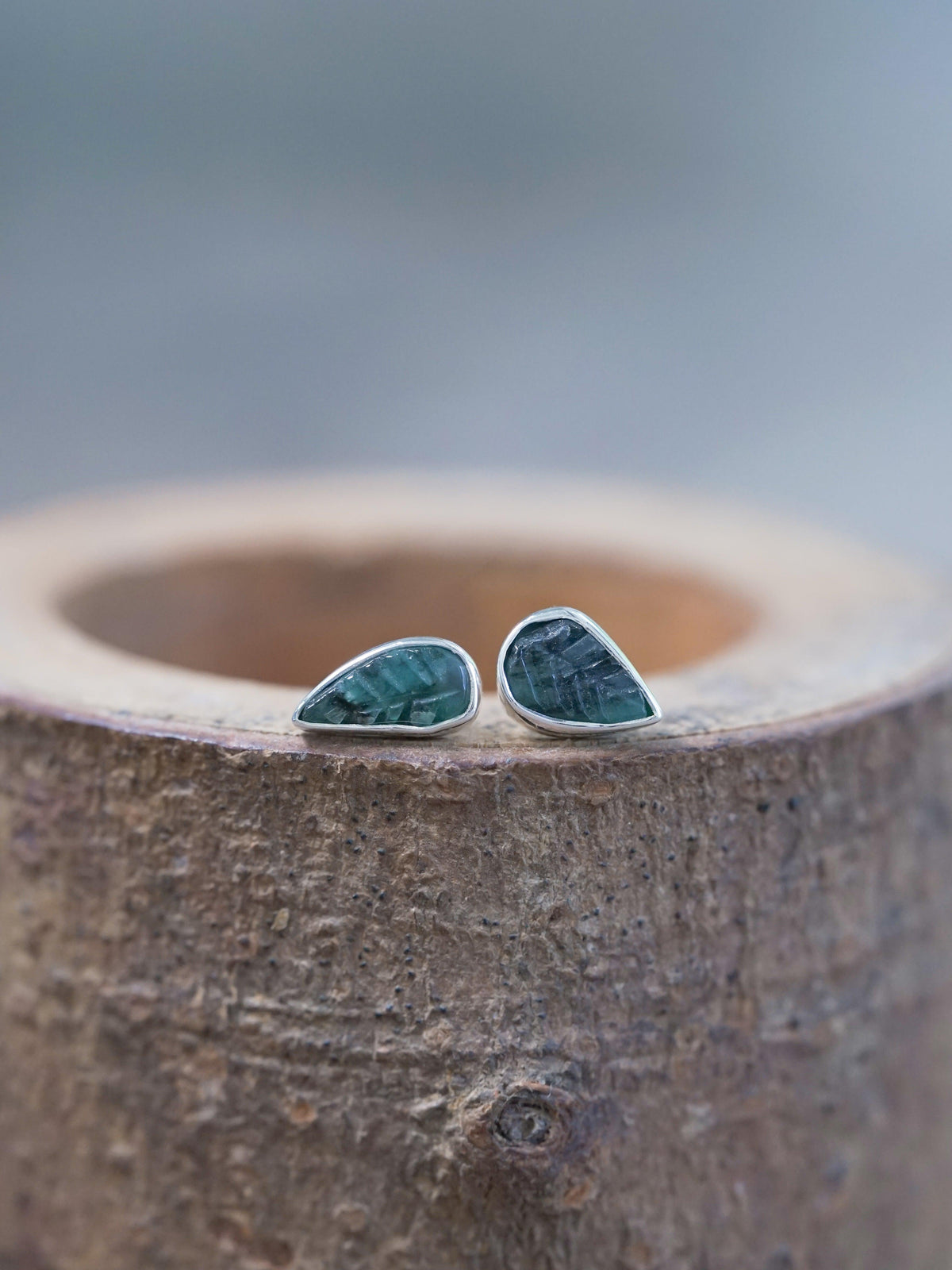 Emerald Leaf Earrings - Gardens of the Sun | Ethical Jewelry