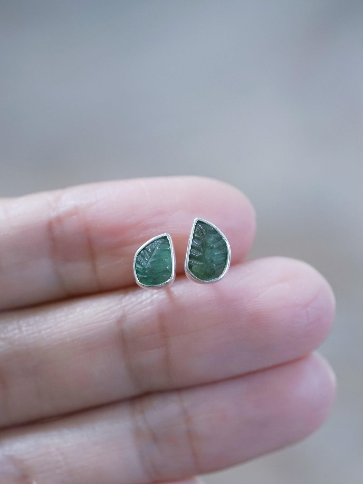 Emerald Leaf Earrings - Gardens of the Sun | Ethical Jewelry