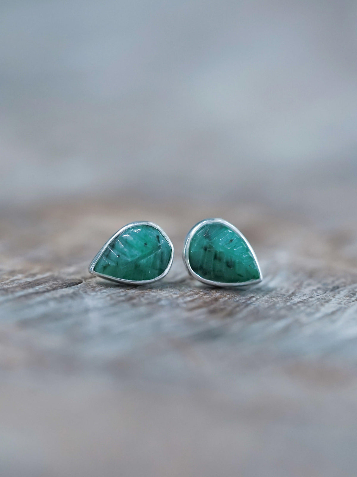 Emerald Leaf Earrings - Gardens of the Sun | Ethical Jewelry