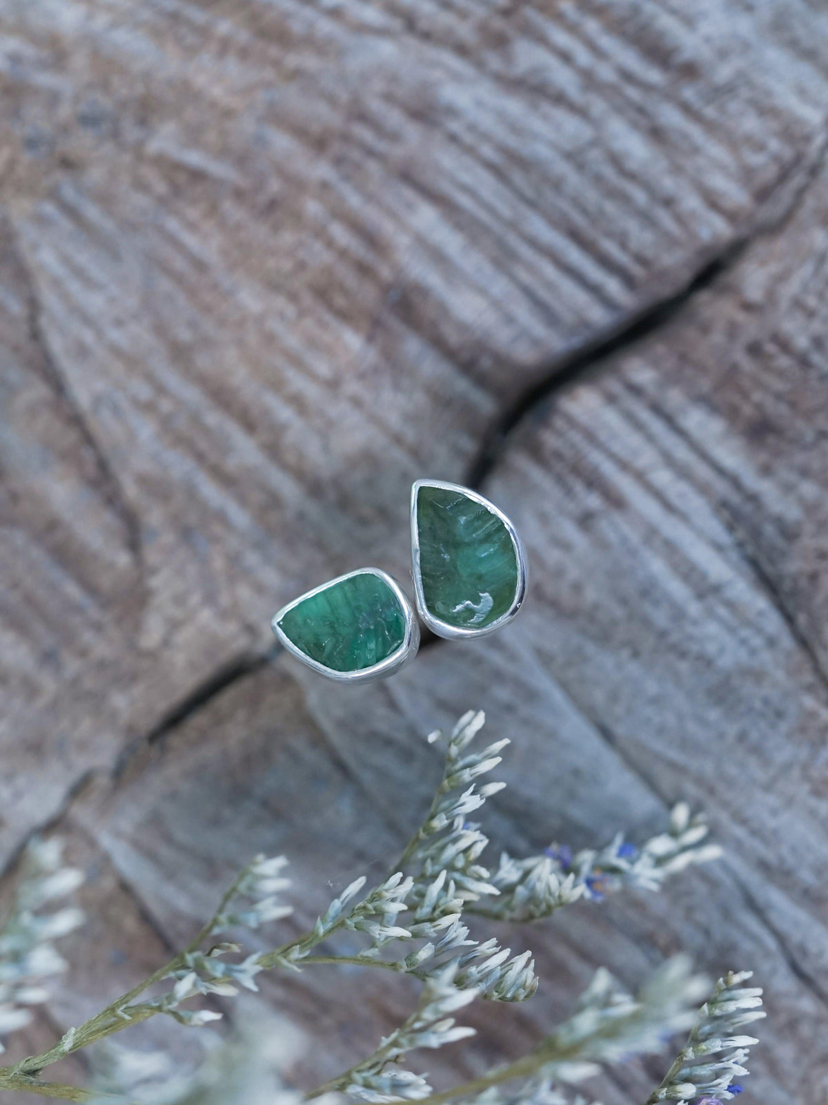 Emerald Leaf Earrings - Gardens of the Sun | Ethical Jewelry