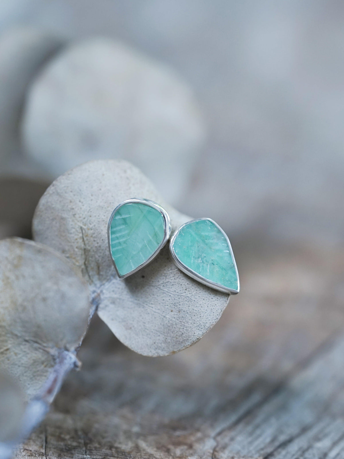 Emerald Leaf Earrings - Gardens of the Sun | Ethical Jewelry
