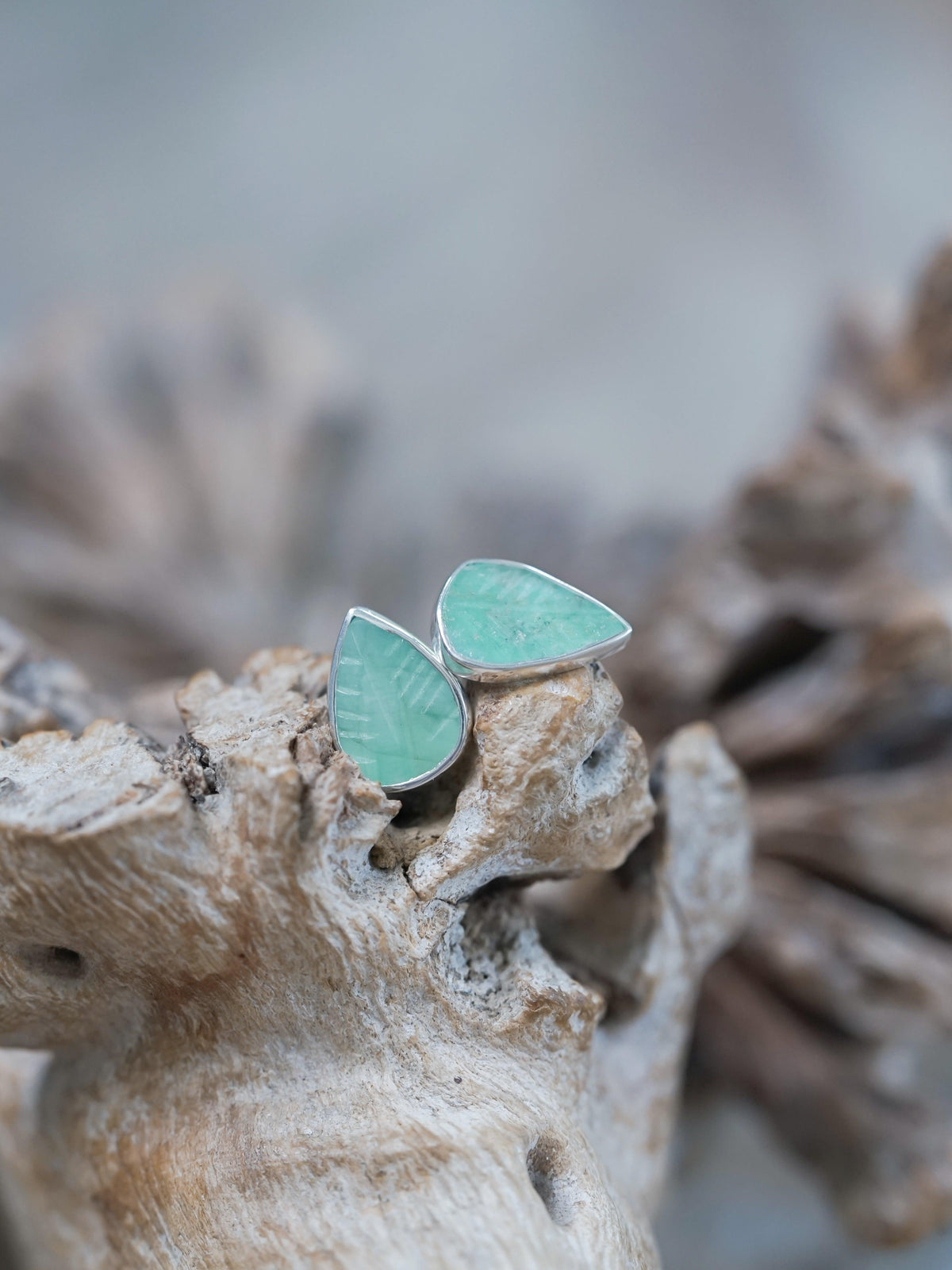 Emerald Leaf Earrings - Gardens of the Sun | Ethical Jewelry